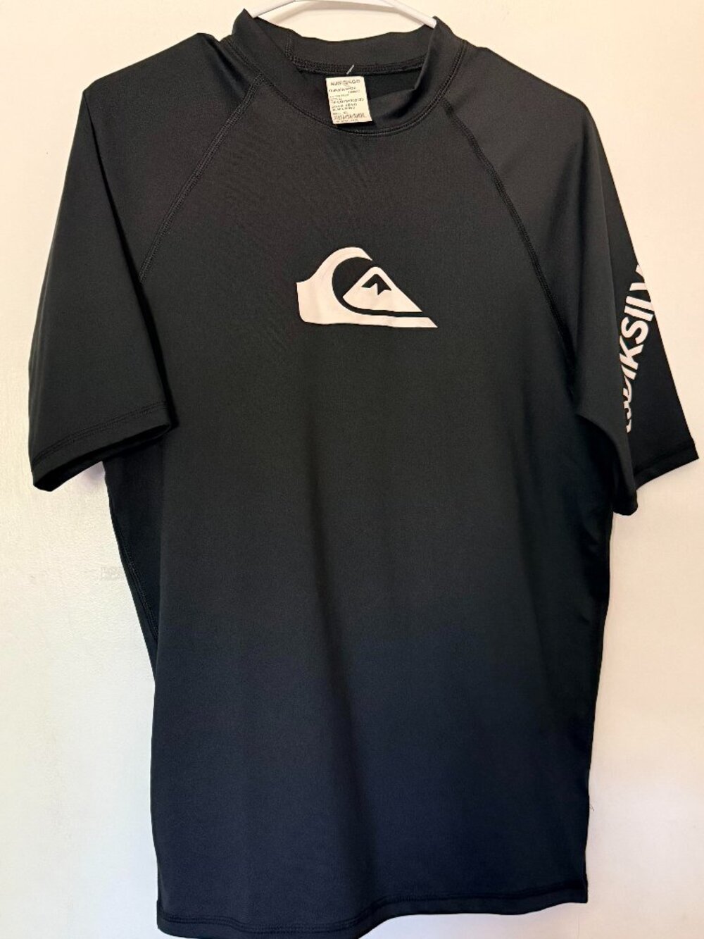 NWT, Quiksilver All Time Short Sleeve Rashguard, Black, Size XL